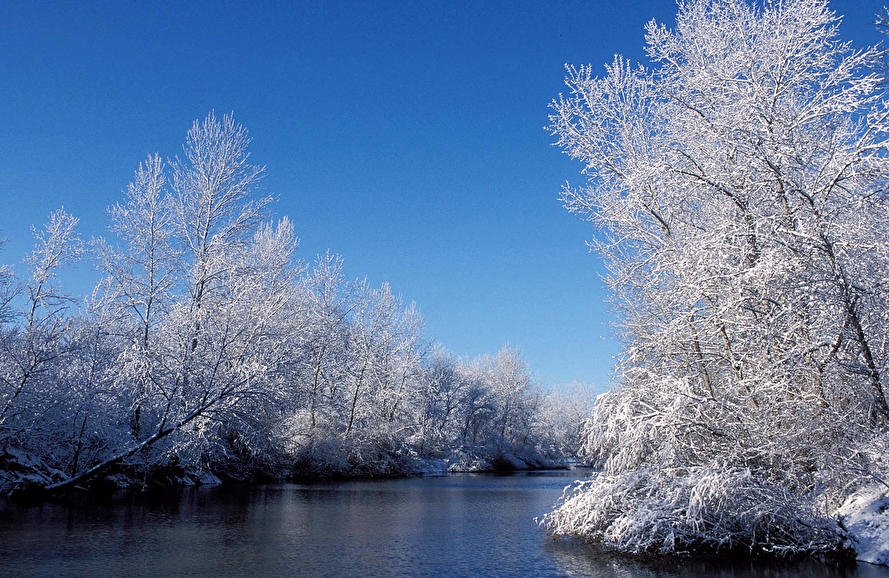 Vue sur le fleuve la Loire en hiver